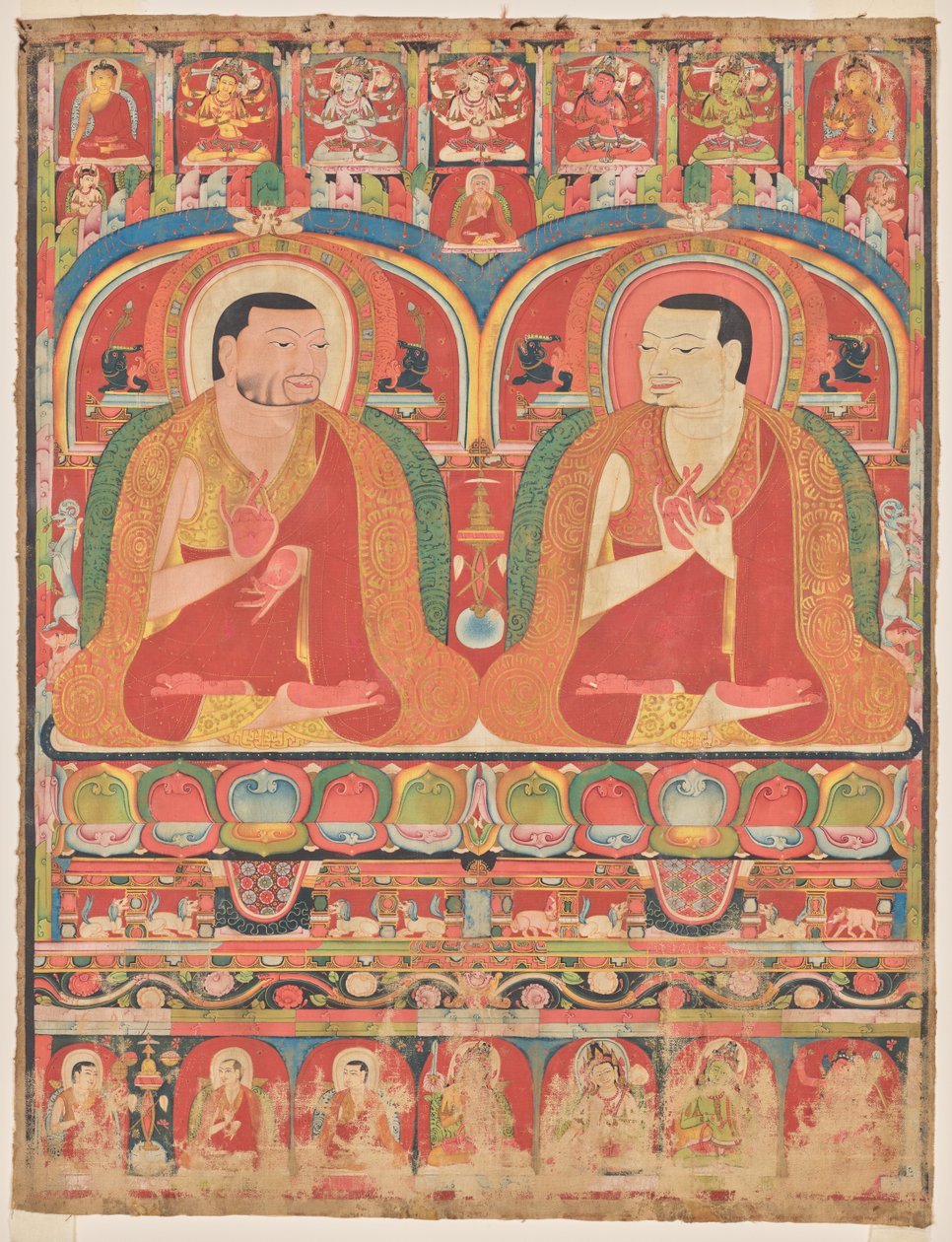 Portraits of Two Lineage Masters of the Kagyu Order: Phagmo Drupa (1110–1170) and Tashipel (1142–1210) de Unknown artist