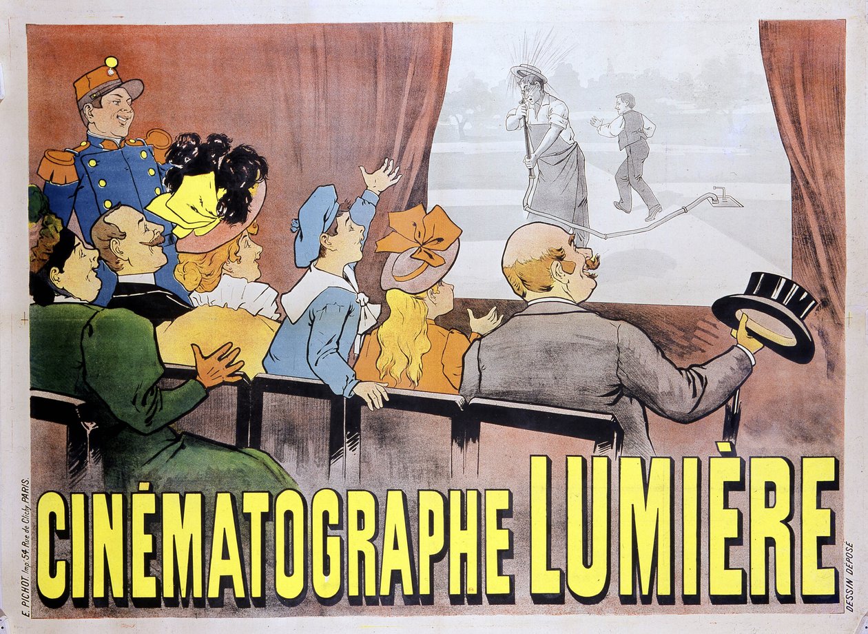 Cartel para el cinematógrafo de los hermanos Lumière para la película "El regador regado", finales del siglo XIX de Unknown artist