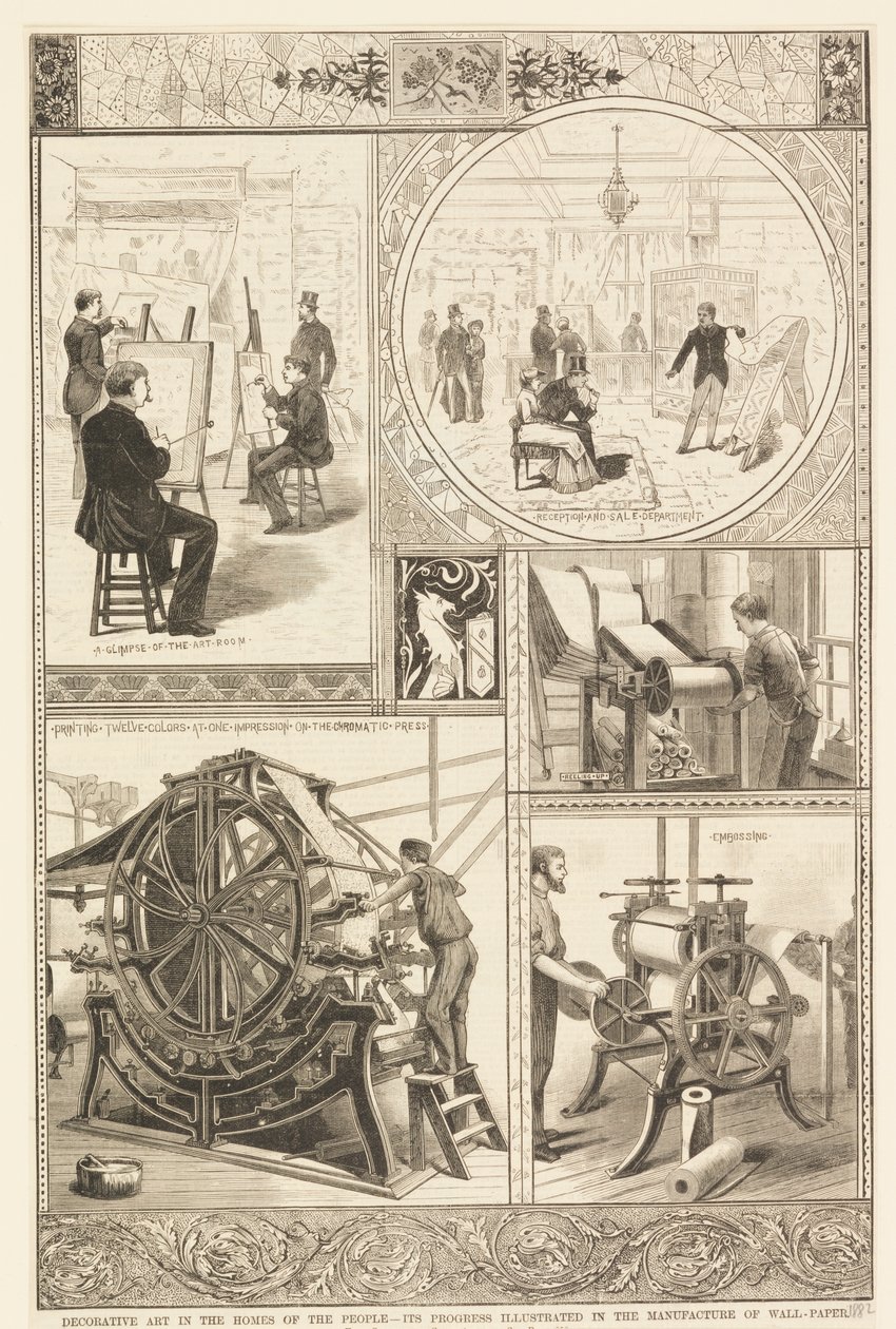 Procesos de producción de papel pintado de Unknown artist