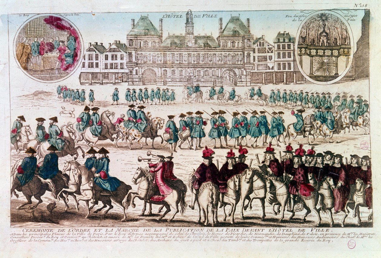 Procesión con motivo de la Ceremonia de Publicación de la Paz frente al Ayuntamiento de Unknown artist