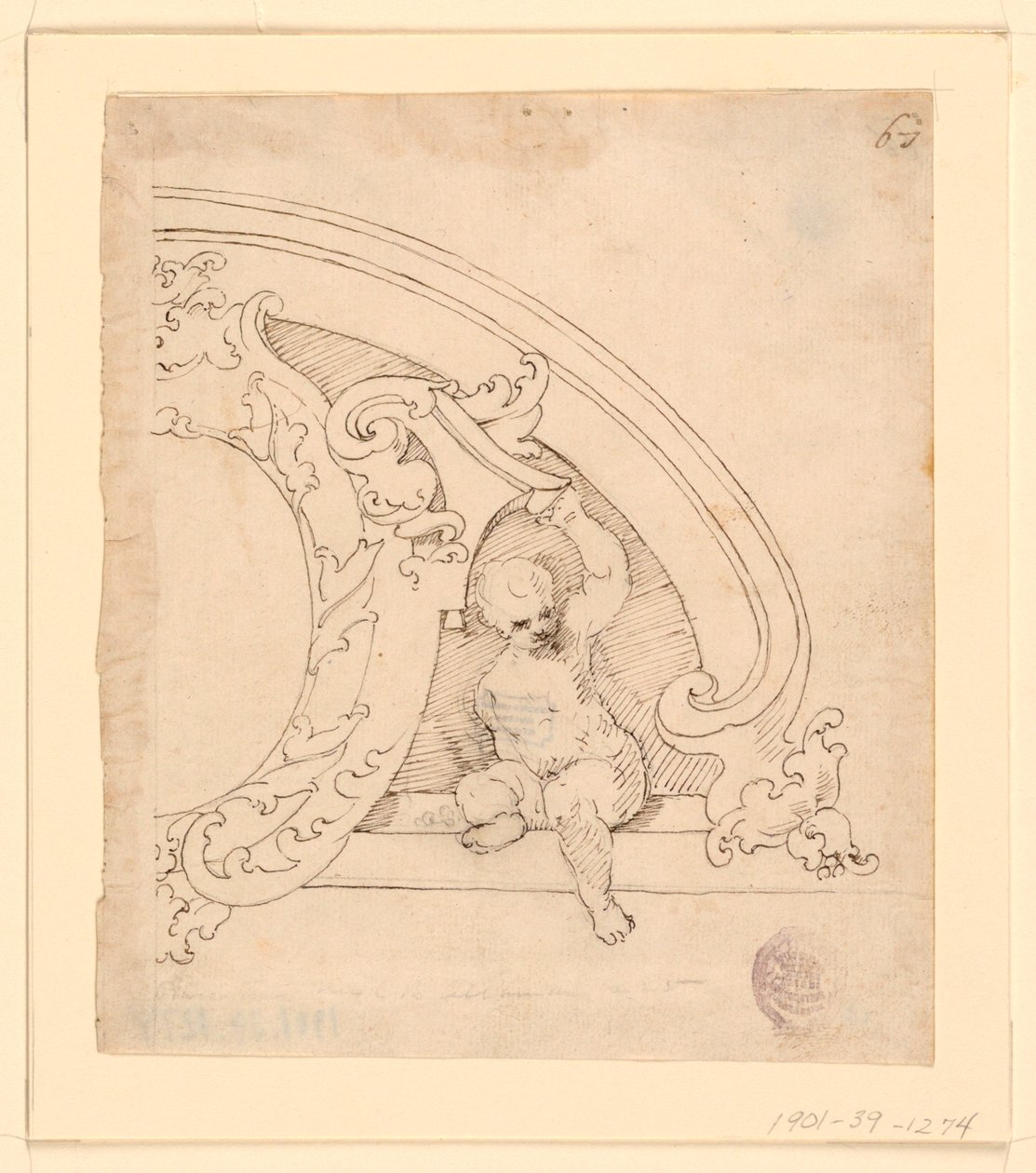 Proyecto para un frontón decorativo de Unknown artist