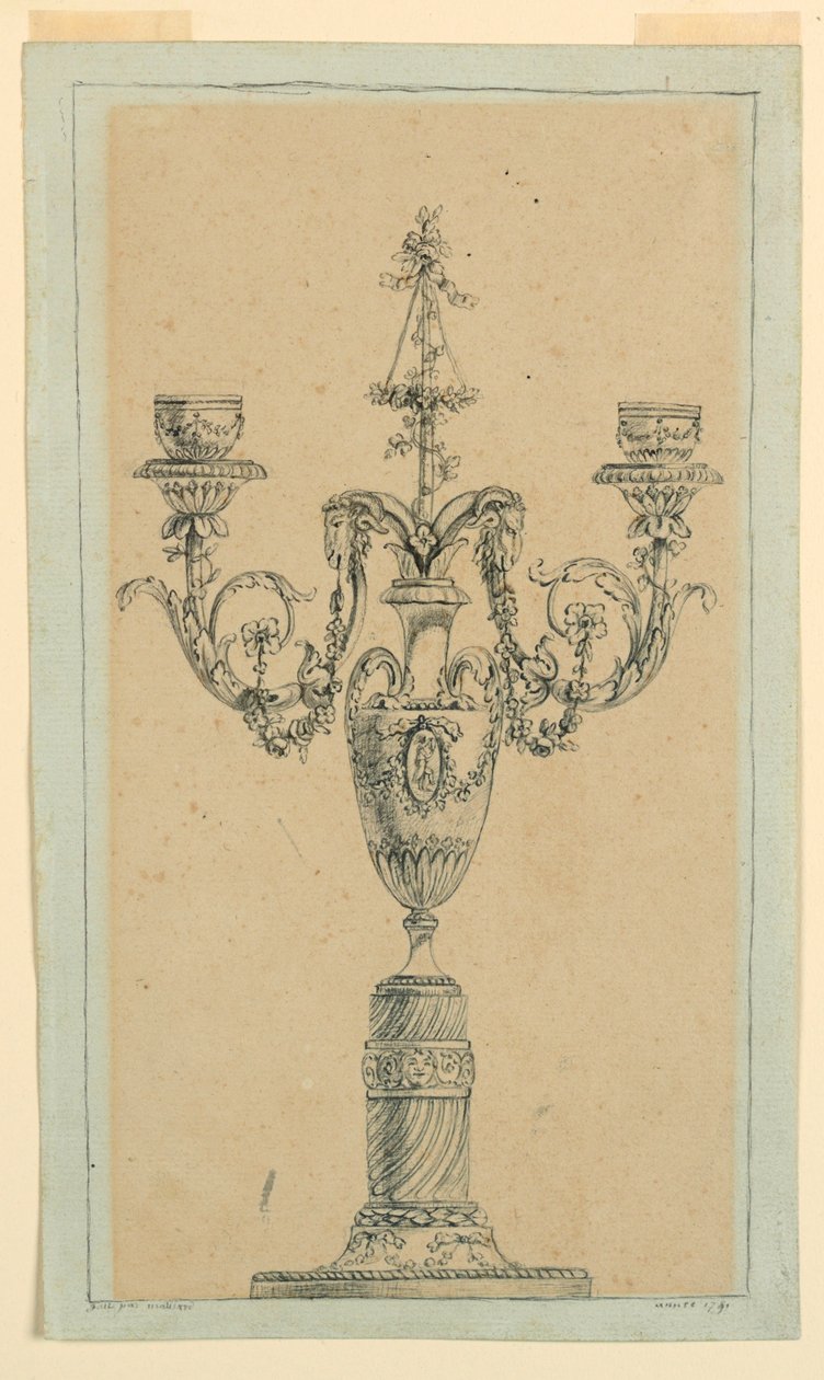 Proyecto para un candelabro de Unknown artist