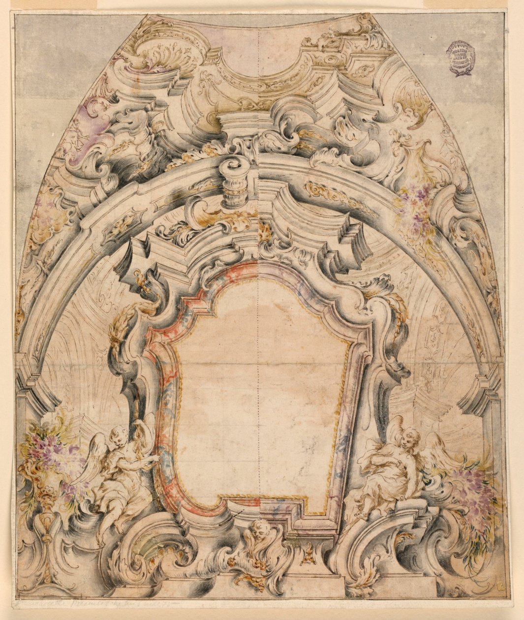 Proyecto para la decoración pintada de una cúpula de Unknown artist