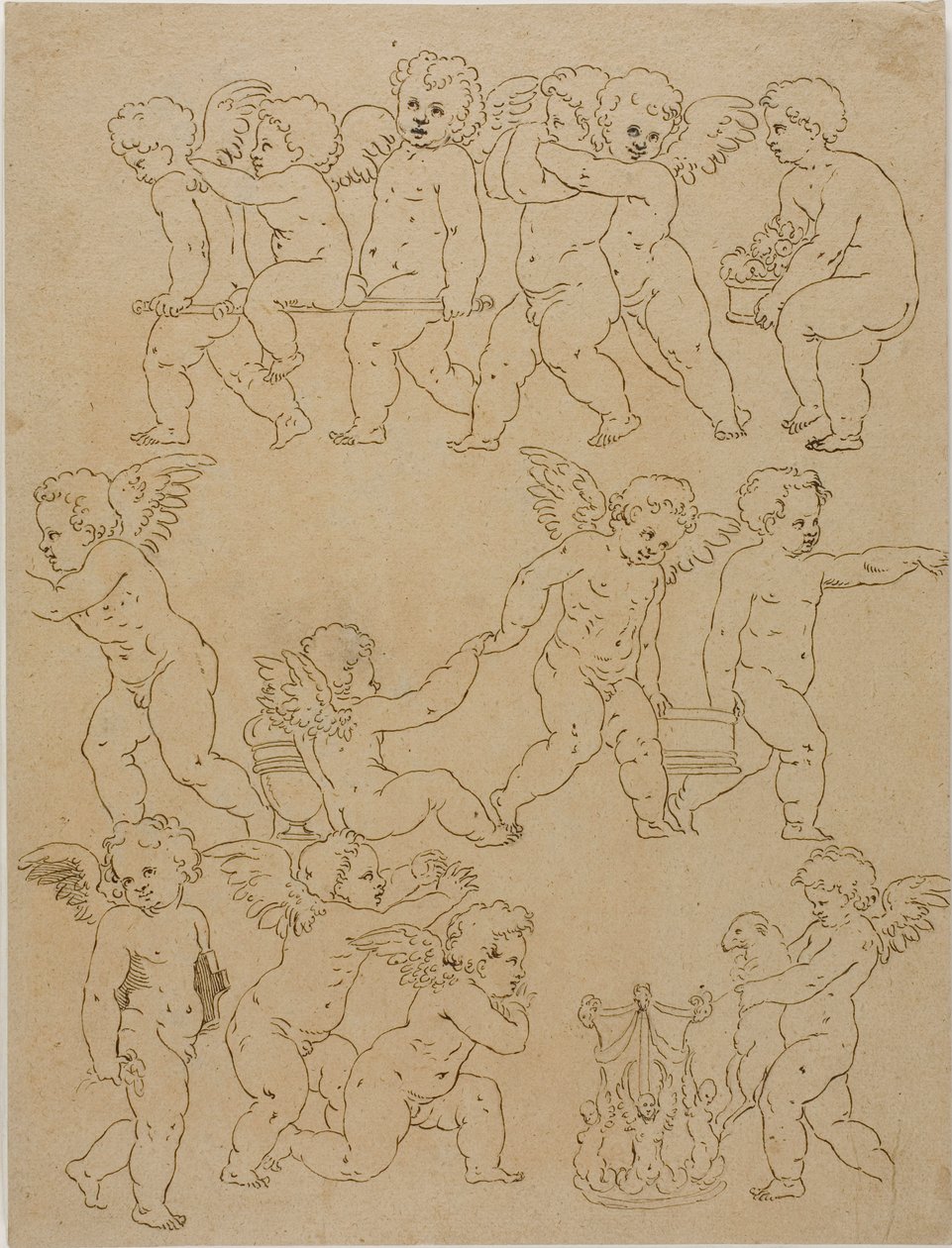 Putti realizando tareas de Unknown artist
