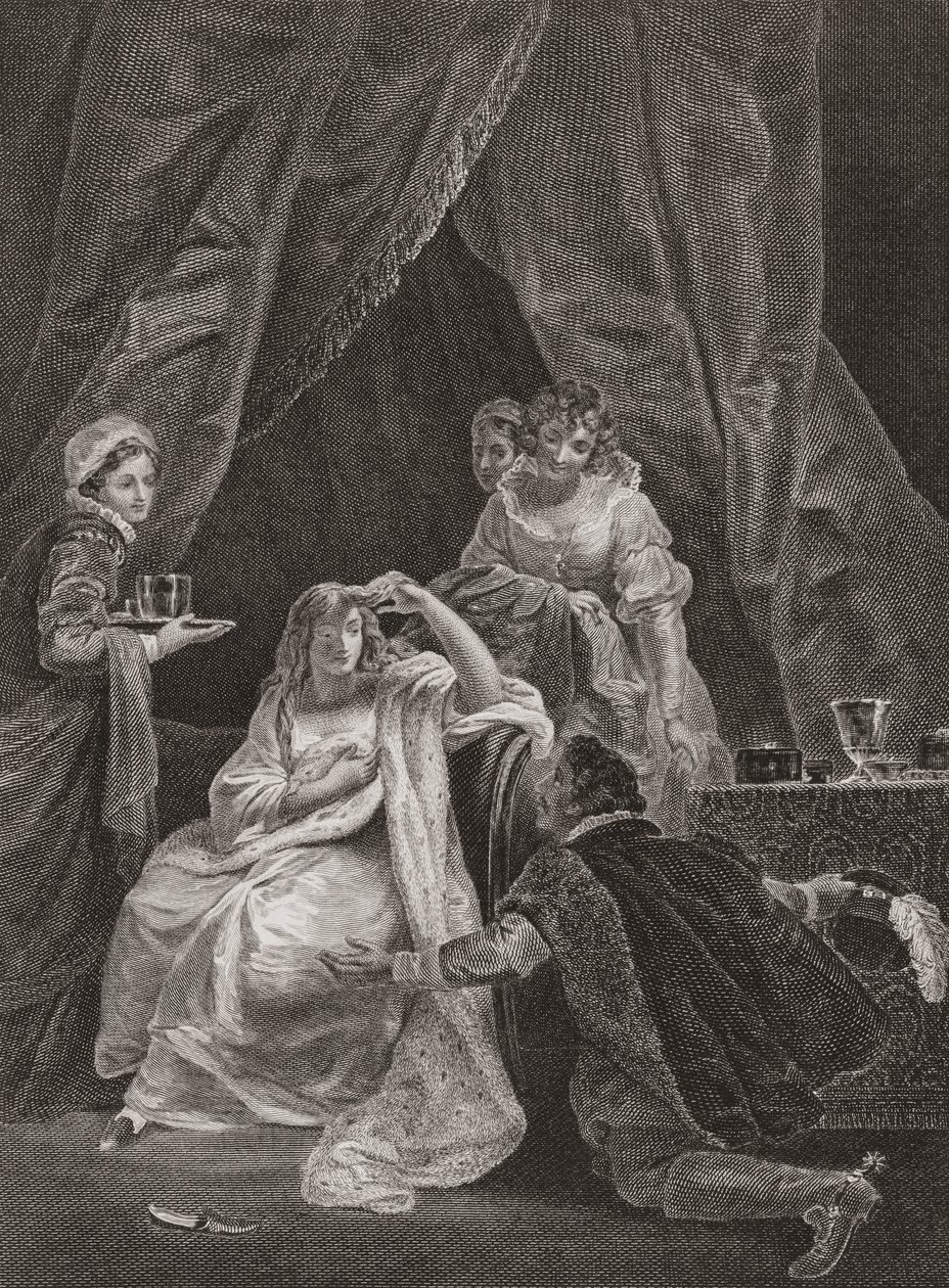 La Reina Isabel I y el Conde de Sussex. (imprimir) de Unknown artist