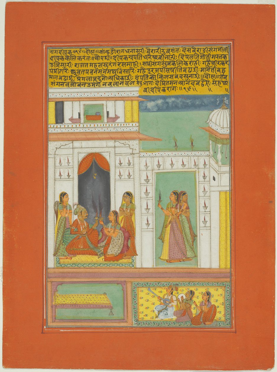Raga Dipak, Página de un conjunto de Ragamala de Jaipur de Unknown artist