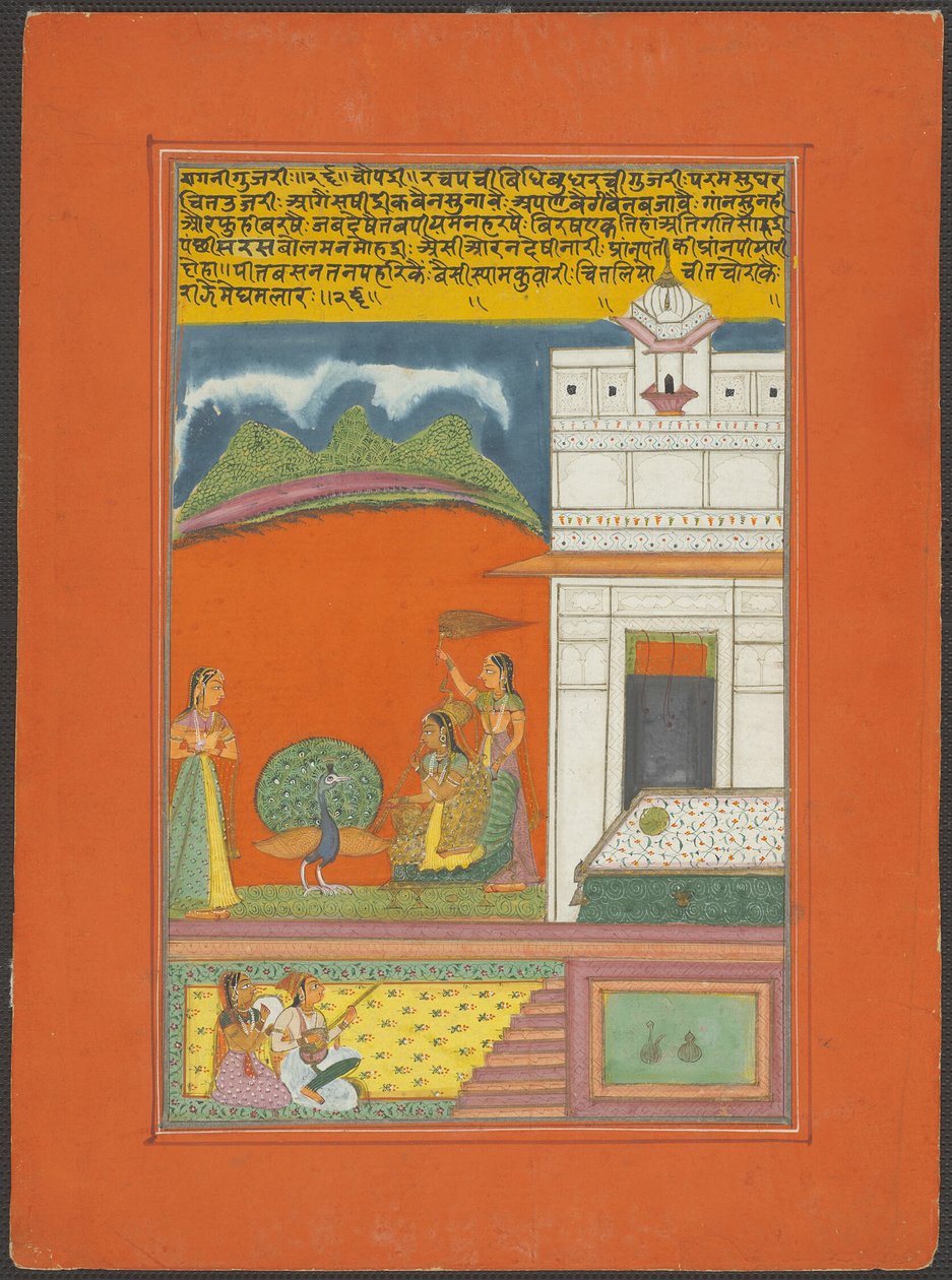 Ragini Gujari, página de un conjunto de ragamala de Jaipur de Unknown artist