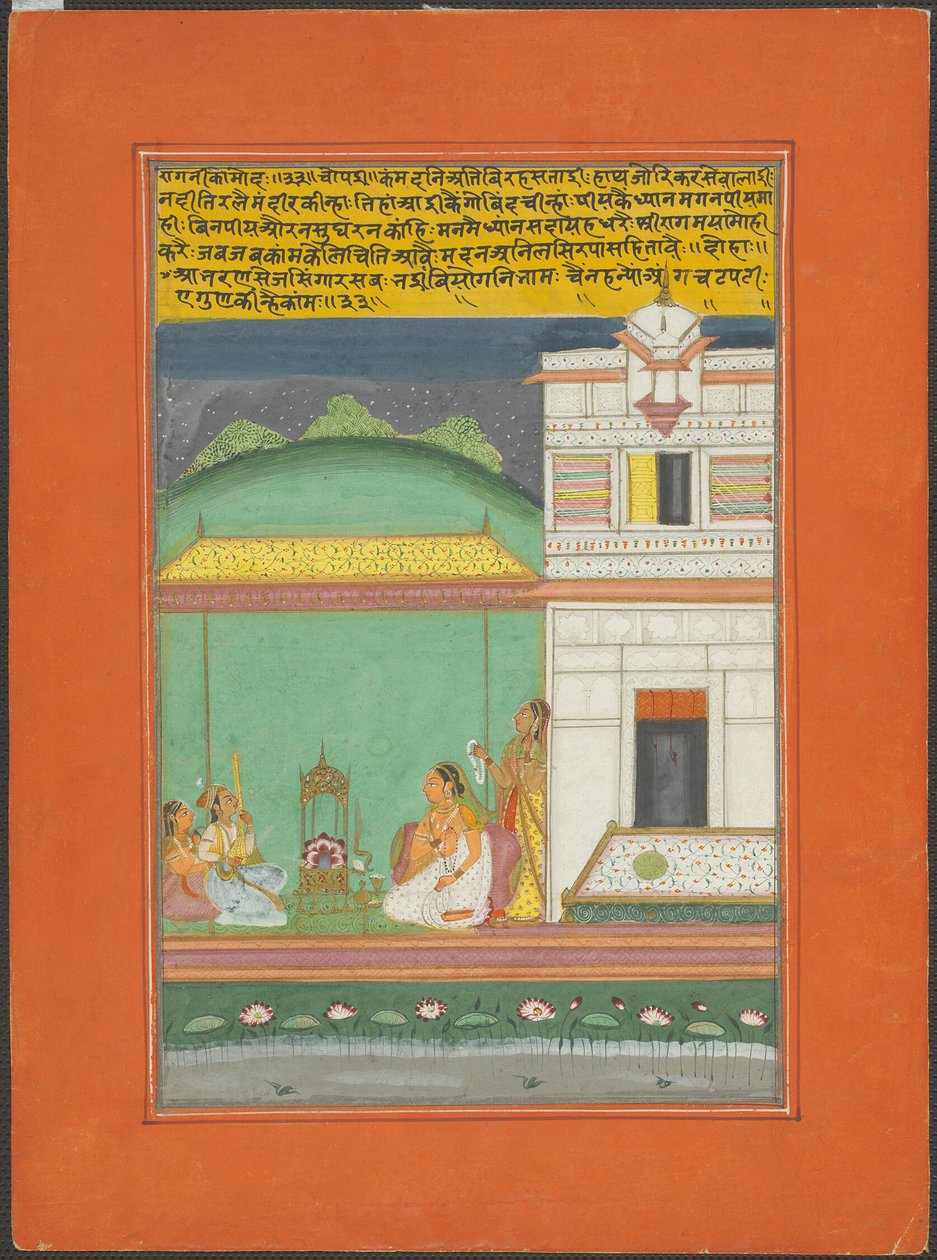 Ragini Kamod, Página de un conjunto de Ragamala de Jaipur de Unknown artist