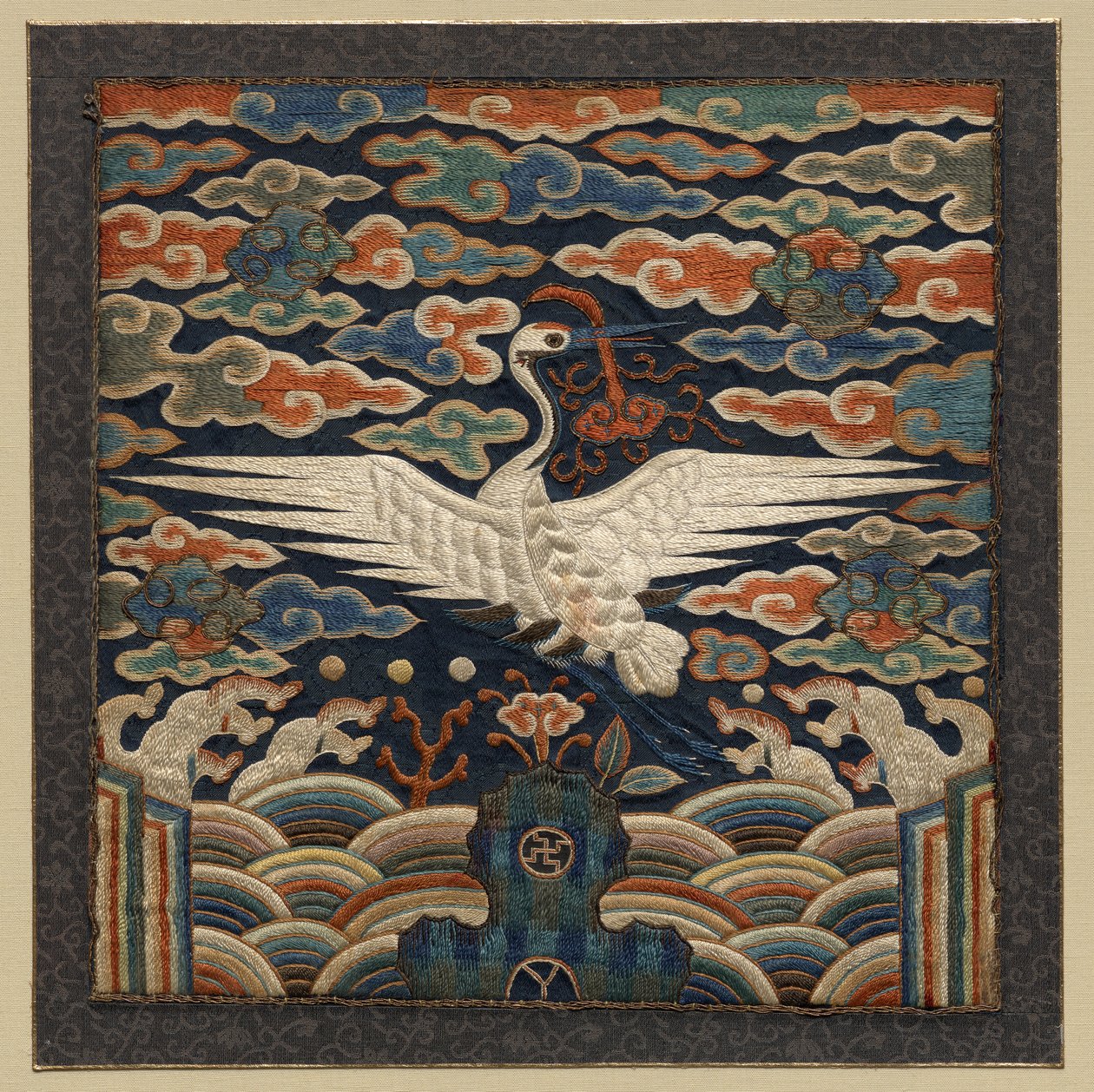 Rank Badge with Single Crane Motif de Unknown artist