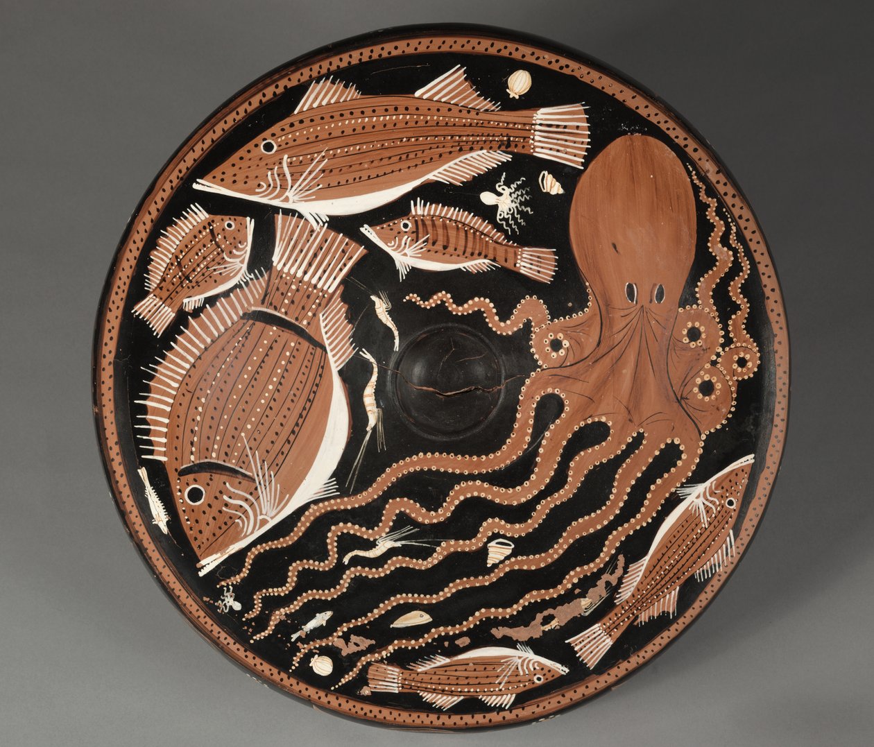 Red-Figure Fish Plate: Octopi, Mullet, Bream, Shellfish de Unknown artist