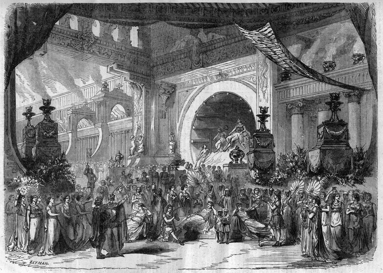 Representación de una ópera: acto III, segundo cuadro de “Fausto” de Charles Gounod (1818-1893) - Grabado en “Le Journal Illustré” de Unknown artist