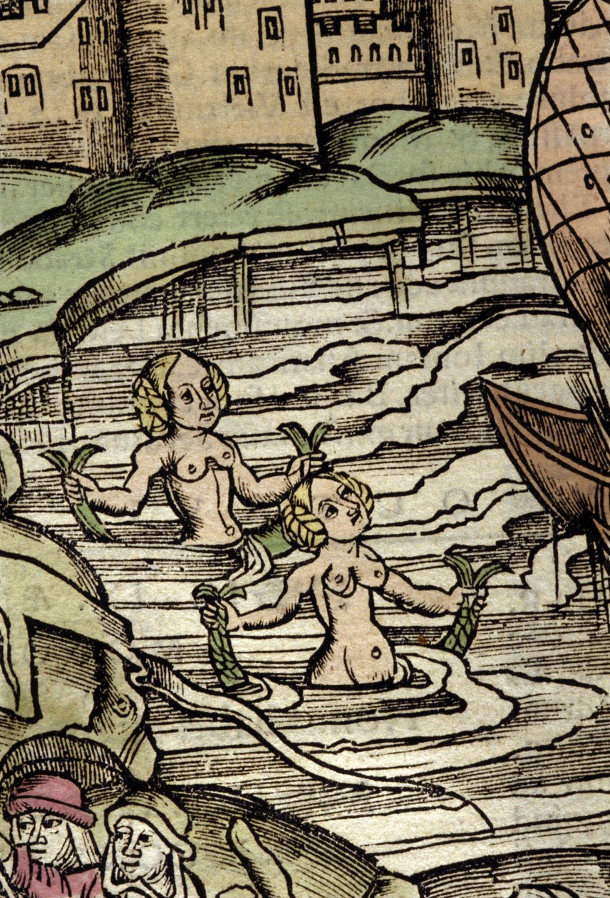 Representación de sirenas. Grabado del siglo XVI de Unknown artist