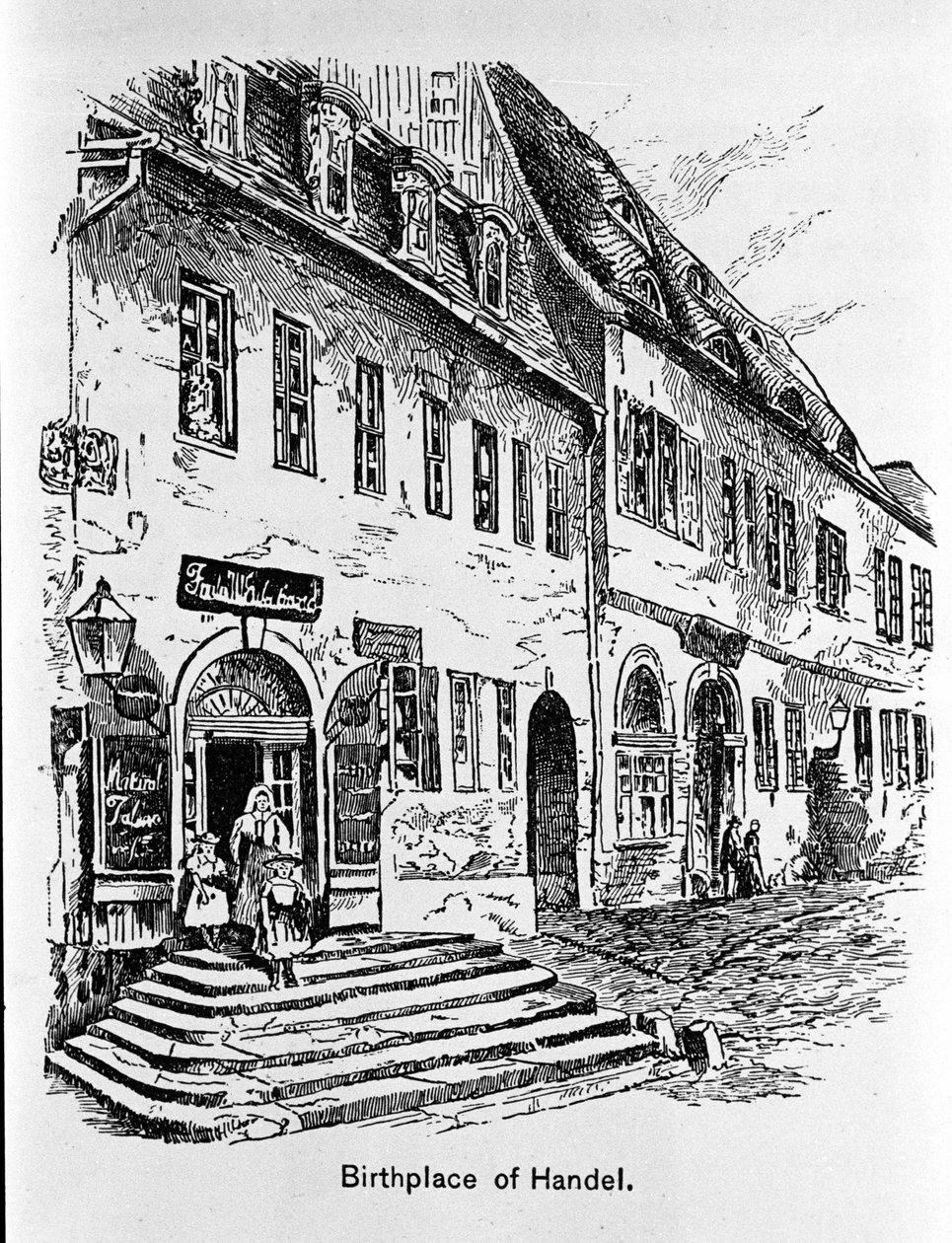 Representación de la casa donde nació George Frederick Handel (Georg Friedrich Handel) de Unknown artist
