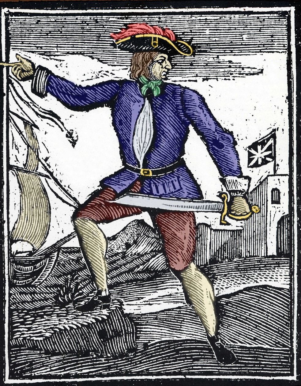 Representación del pirata Howell Davis, activo alrededor de 1718-1719 de Unknown artist
