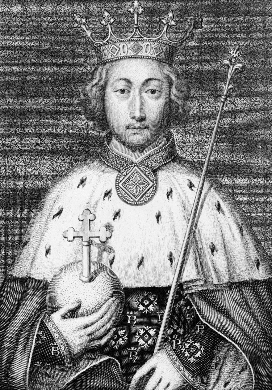 Ricardo II (1367-1400) Rey de Inglaterra. Grabado del siglo XVIII de Unknown artist