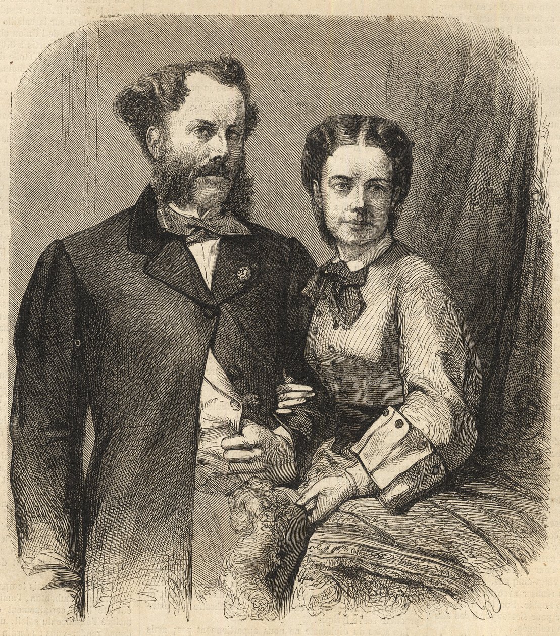 Richard Klemens von Metternich (1829-1895) y Pauline Metternich (Pauline Clementine Marie Walburge, Condesa Sandor von Szlavnicza - Princesa de Metternich-Winneburg zu Beilstein) (1836-1921) - El Universo Ilustre de 1864 de Unknown artist