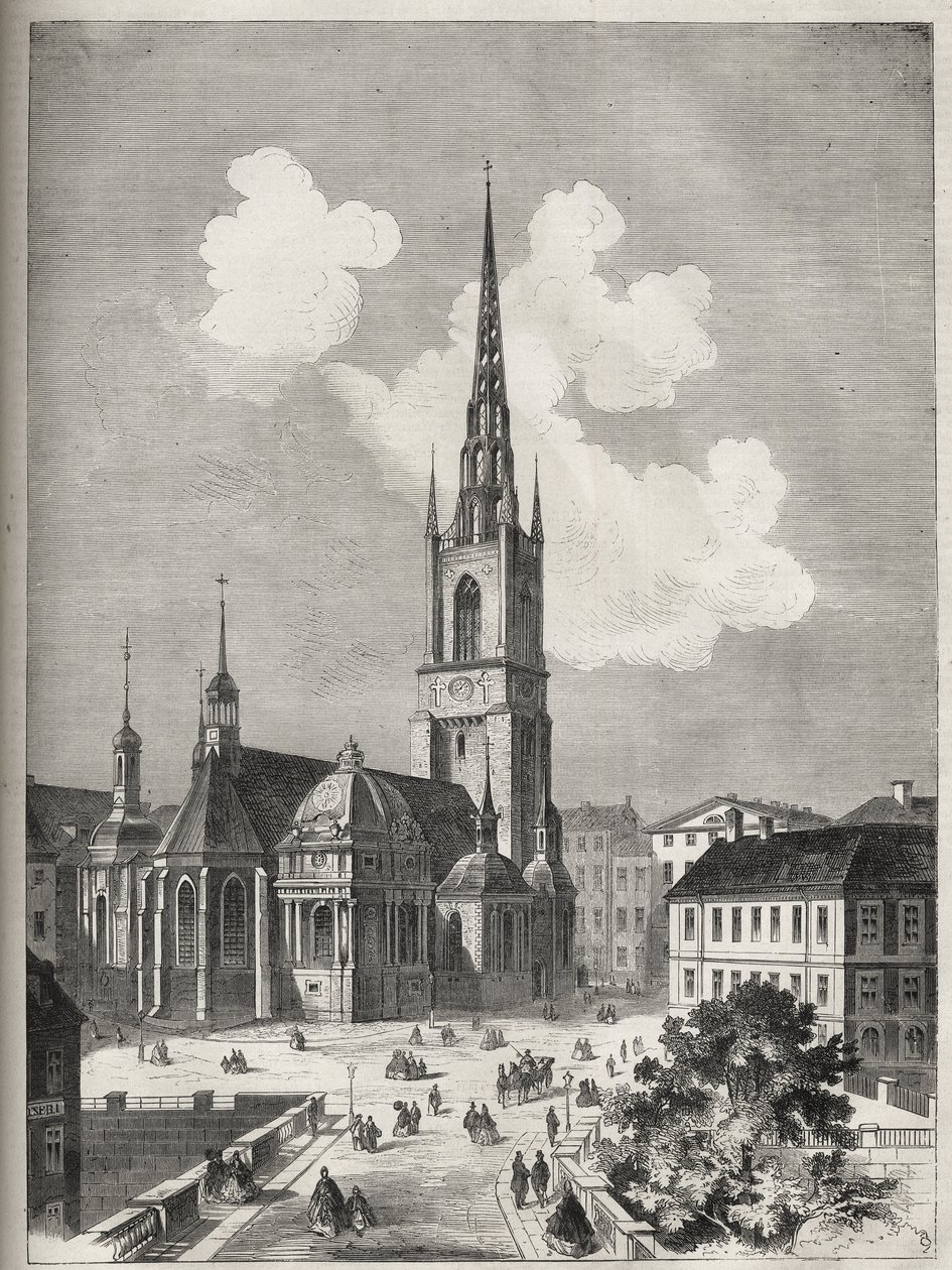 Iglesia de Riddarholmen - La Iglesia de Riddarholm en Estocolmo - 1866 de Unknown artist