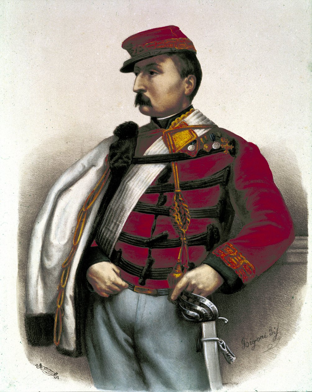 Risorgimento: Retrato de Nino Bixio (1821-1873), militar y político italiano. Participó de manera importante en la Unificación Italiana. de Unknown artist