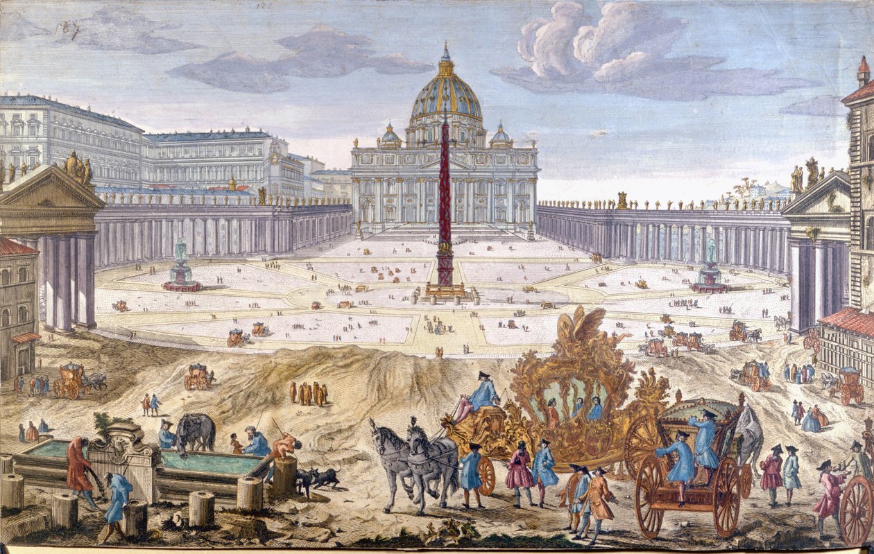 Roma, Plaza de San Pedro a principios del siglo XVIII. de Unknown artist