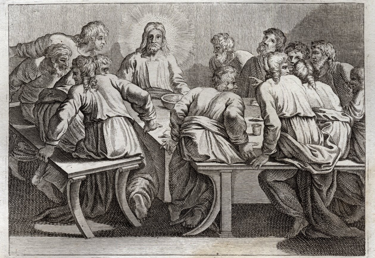 Biblia de Royaumont, Nuevo Testamento: La Cena. Ilustración de 1811 de Unknown artist