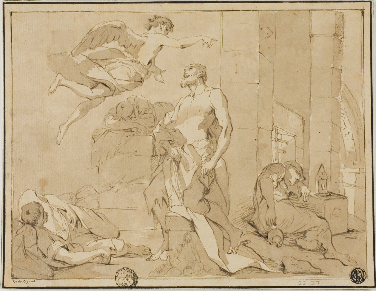 San Pablo rescatado de la prisión por un ángel de Unknown artist