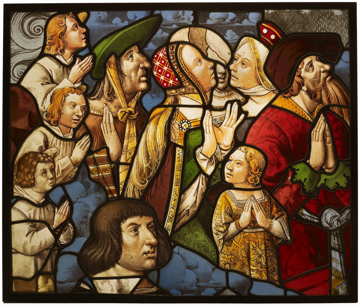 Santos y adoradores en adoración de Unknown artist