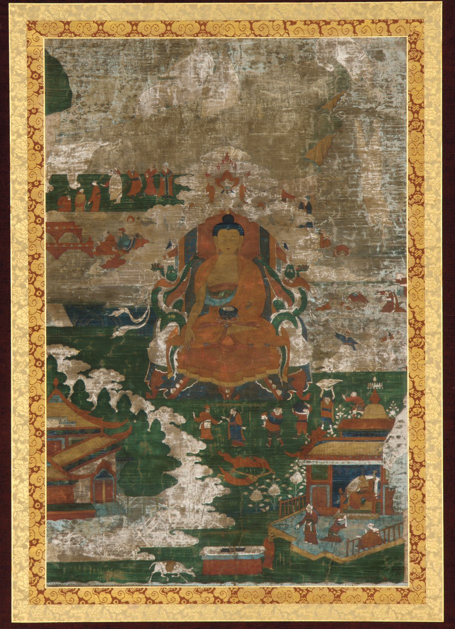 Sakyamuni entronizado; y escenas biográficas de Unknown artist