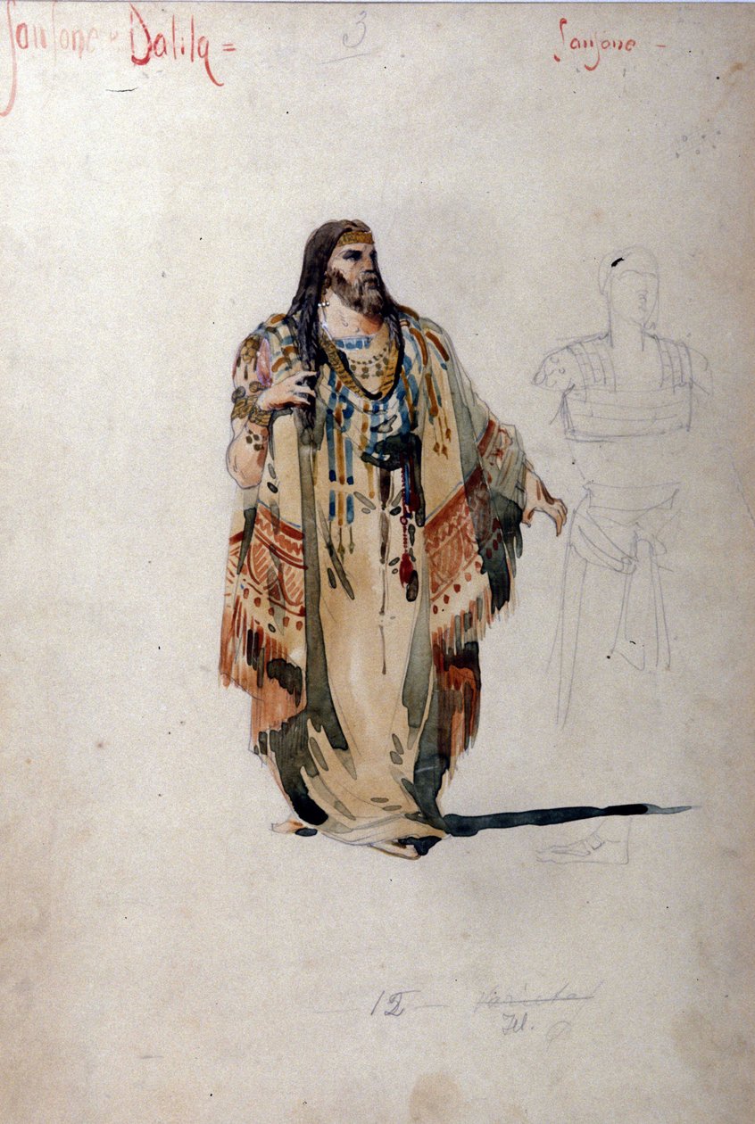 Traje de Sansón para la ópera “Sansón y Dalila” de Camille Saint-Saëns. 1877 de Unknown artist
