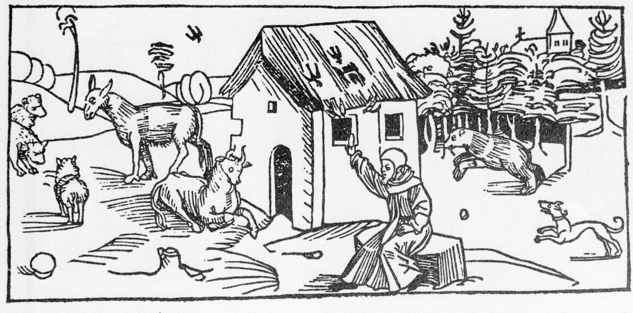 San Marino. Grabado de “Leben der Heiligen - sommerteil” (El libro de los santos) por Jacobus (James) de Voragine (1228-1298). Lübeck 1488. de Unknown artist