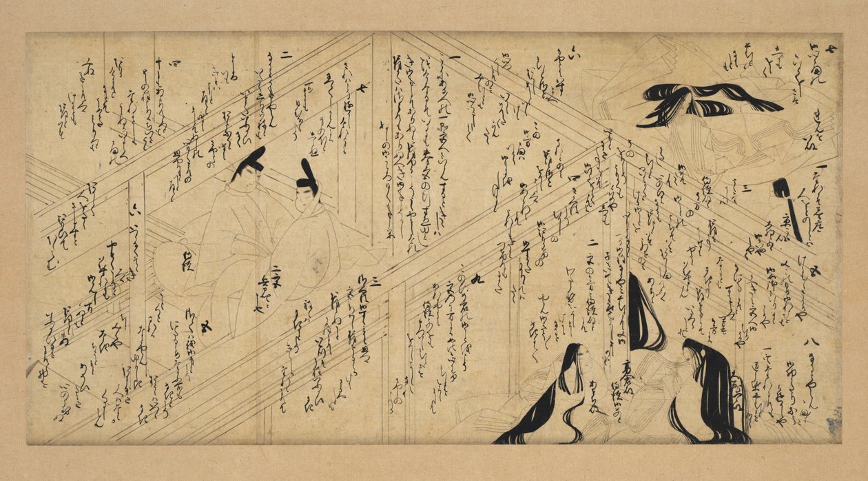 Scene from the Tale of the Wisteria Robe de Unknown artist
