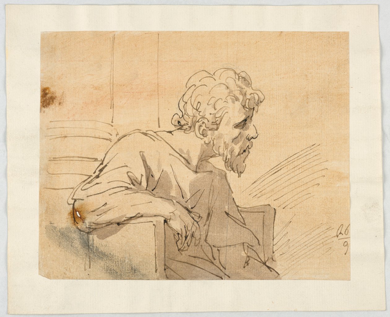 Hombre sentado con barba de Unknown artist