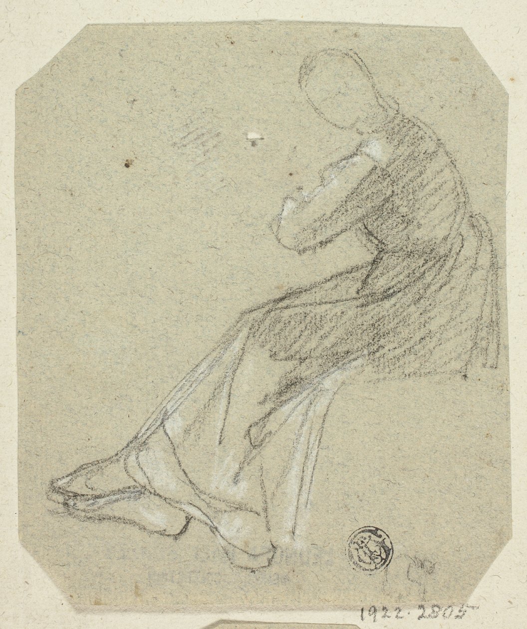 Mujer sentada de perfil de Unknown artist