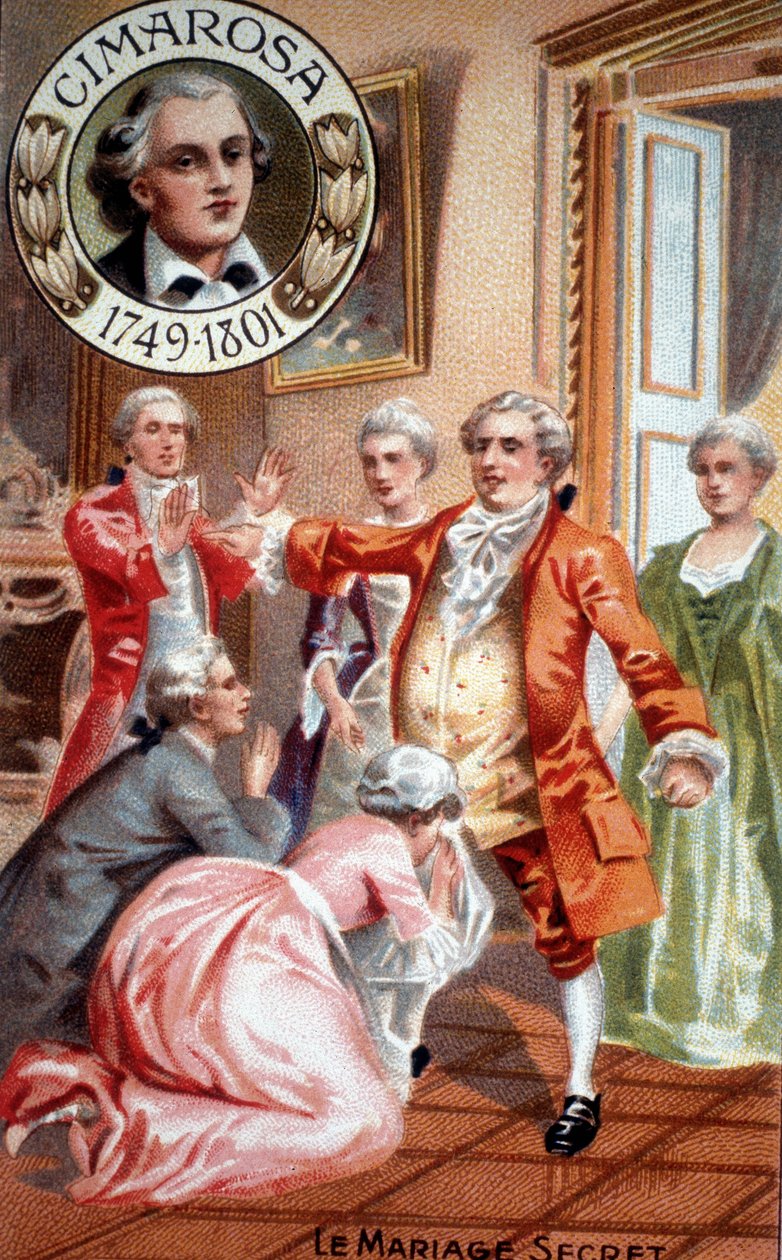 Matrimonio secreto de Domenico Cimarosa (1749 - 1801) de Unknown artist
