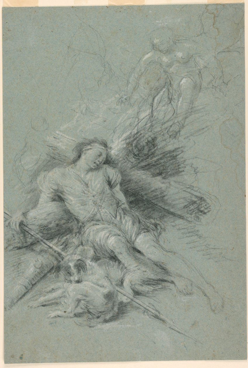 Selene ve al Endimión dormido de Unknown artist
