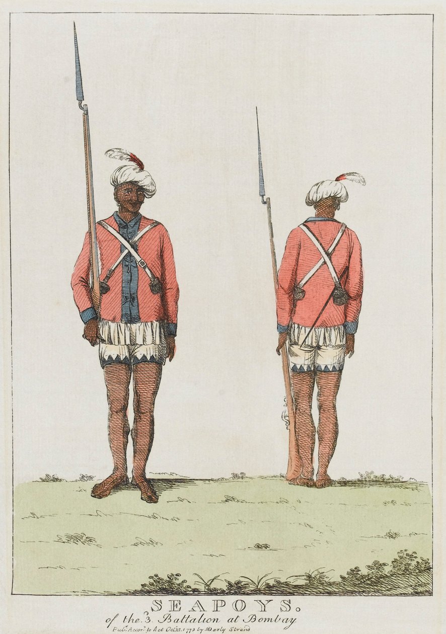 Cipayos del 3er Batallón en Bombay de Unknown artist