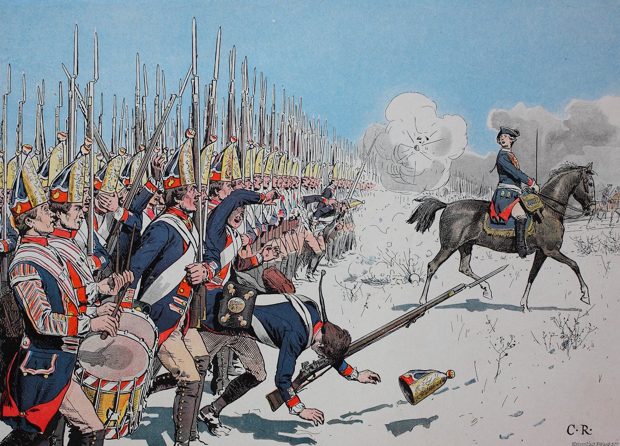 Guerra de los Siete Años, entre 1756 y 1763, Batalla de Leuthen, 4 de diciembre de 1757, tropas prusianas de Unknown artist