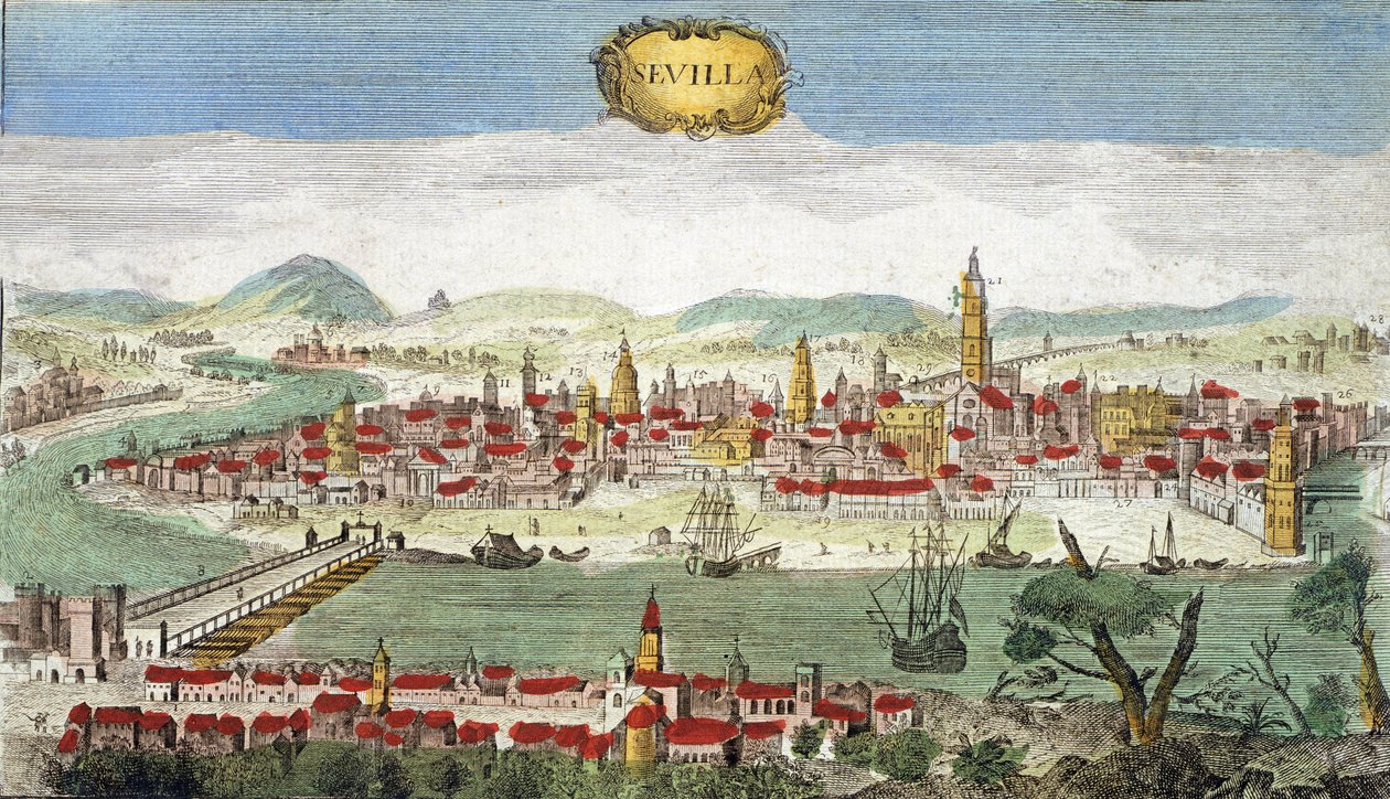 Sevilla - Vista de Sevilla - España Siglo XVIII de Unknown artist