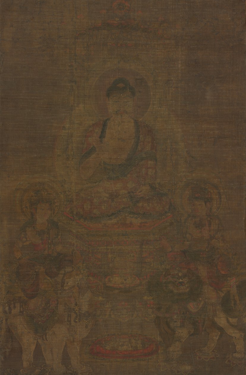 Shakyamuni Triad:  Buddha Attended by Manjushri and Samantabhadra de Unknown artist