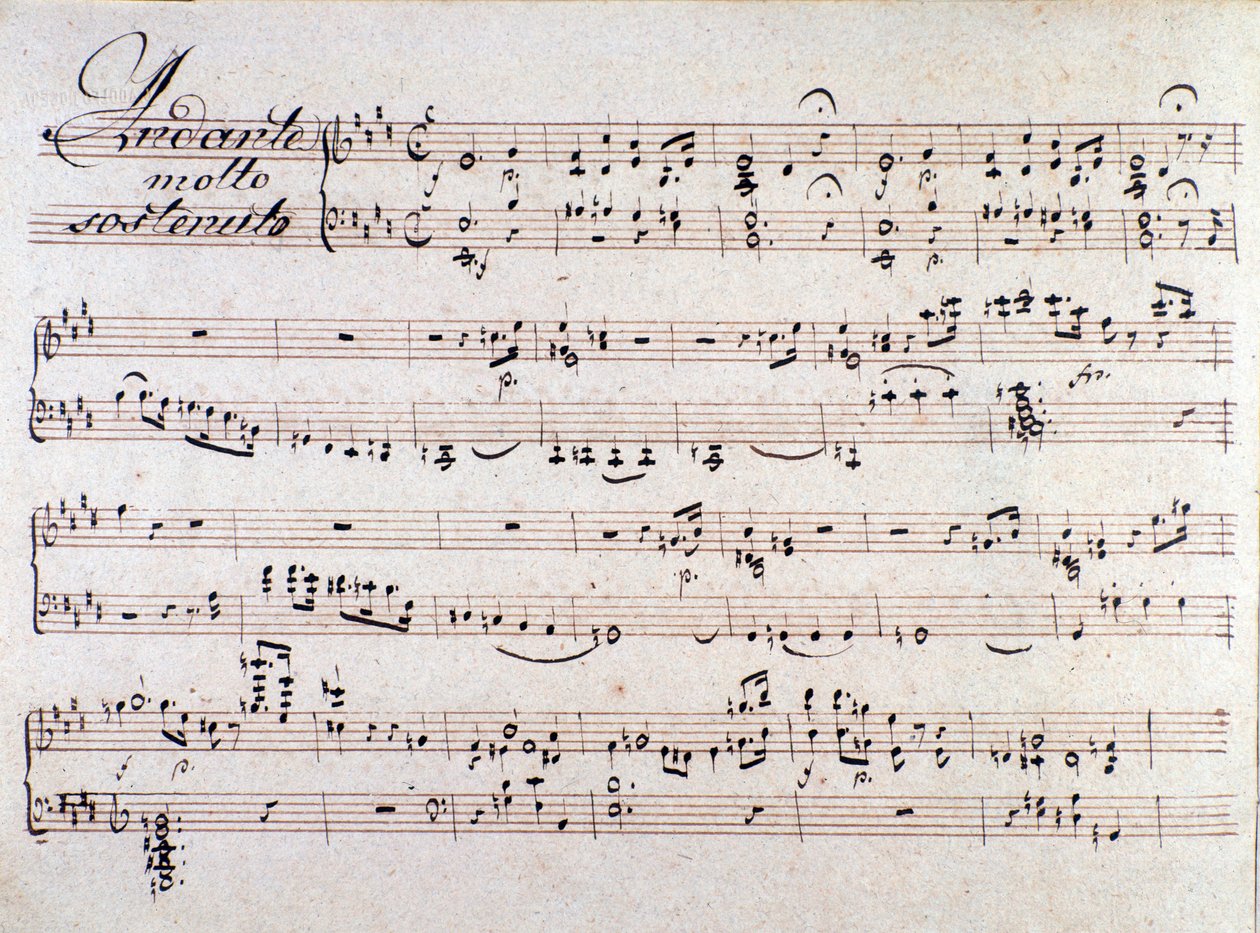 Partitura de Los dos días, ópera de Luigi Cherubini de Unknown artist