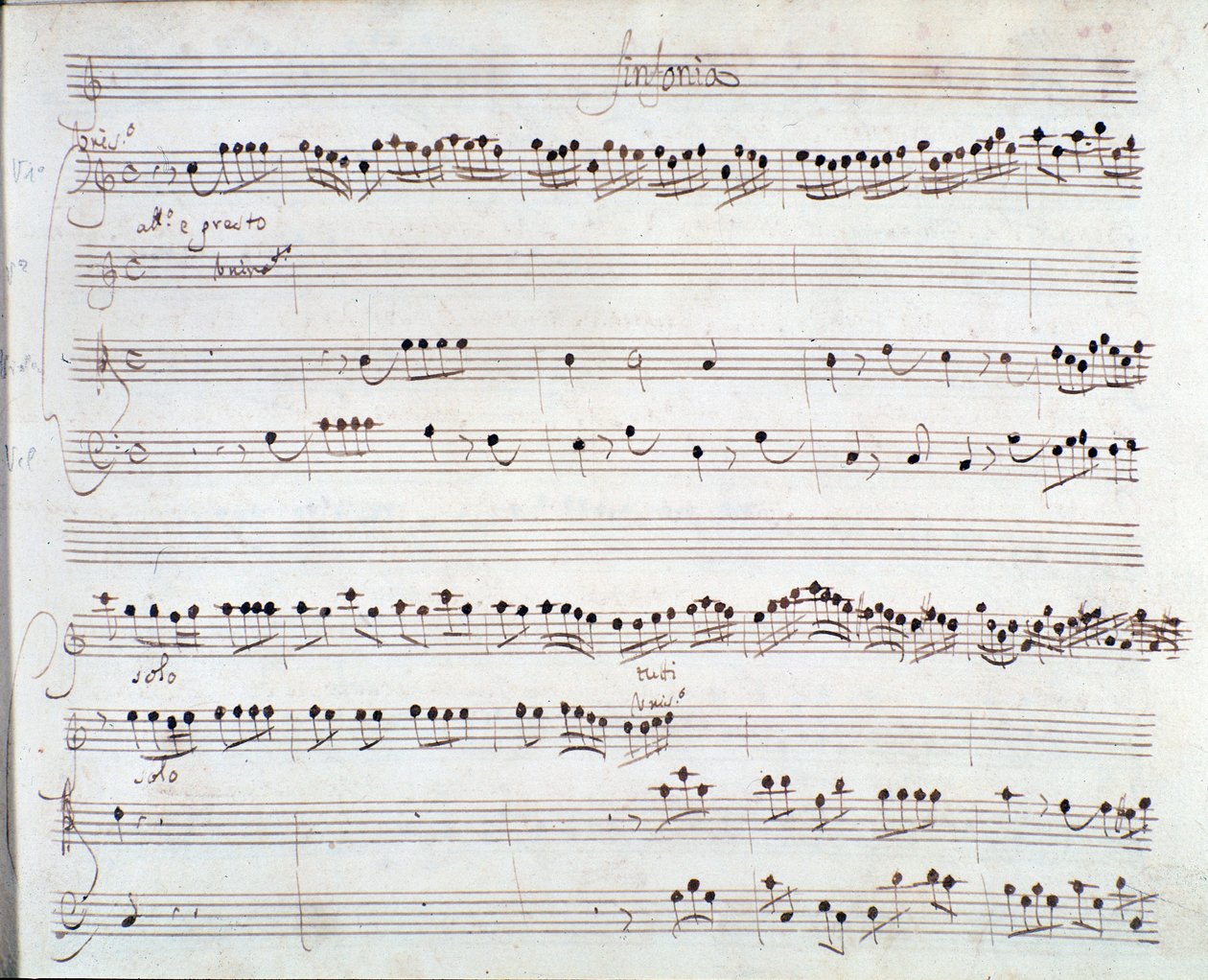 Página de partitura para La coronación de Darío por Giuseppe Aldrovandini (1703) de Unknown artist