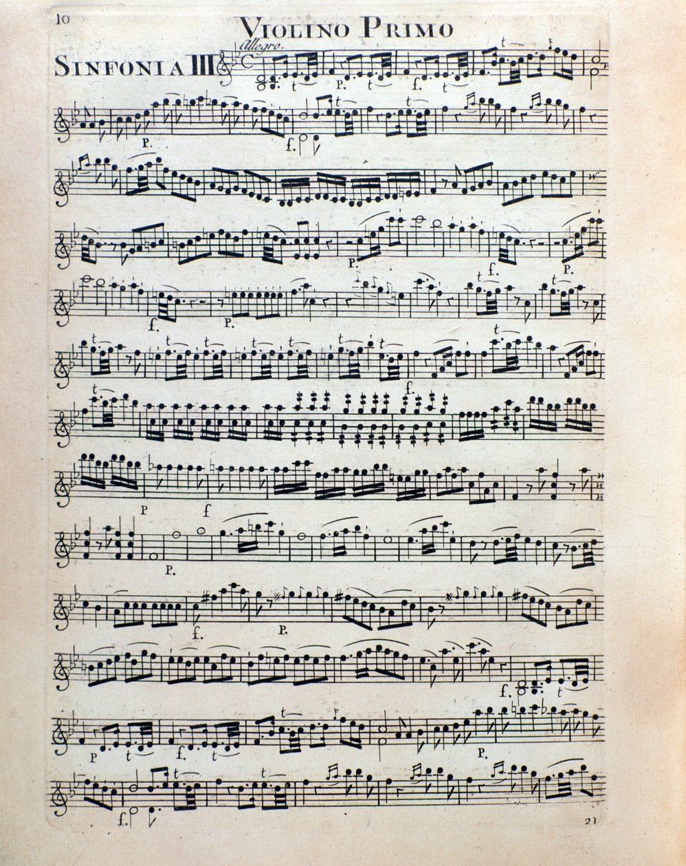 Página de la partitura para violín de la sinfonía n. 3 de Christian Cannabich de Unknown artist