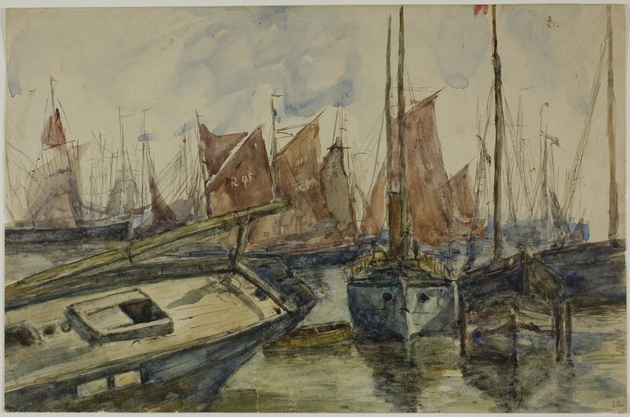 Barcos en el puerto de Unknown artist
