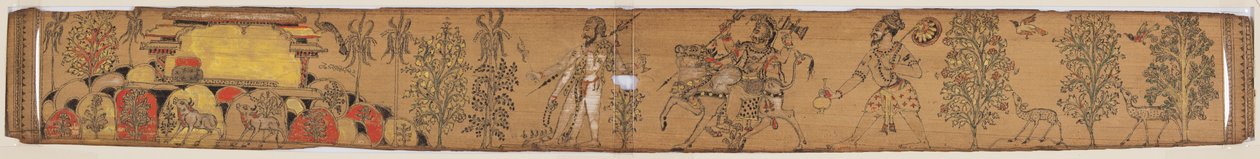 Shiva y sus seguidores regresan al monte Kailash (verso), de un romance de Chandrabhanu y Lavanyavati de Upendra Bhanja (1670-1740) de Unknown artist