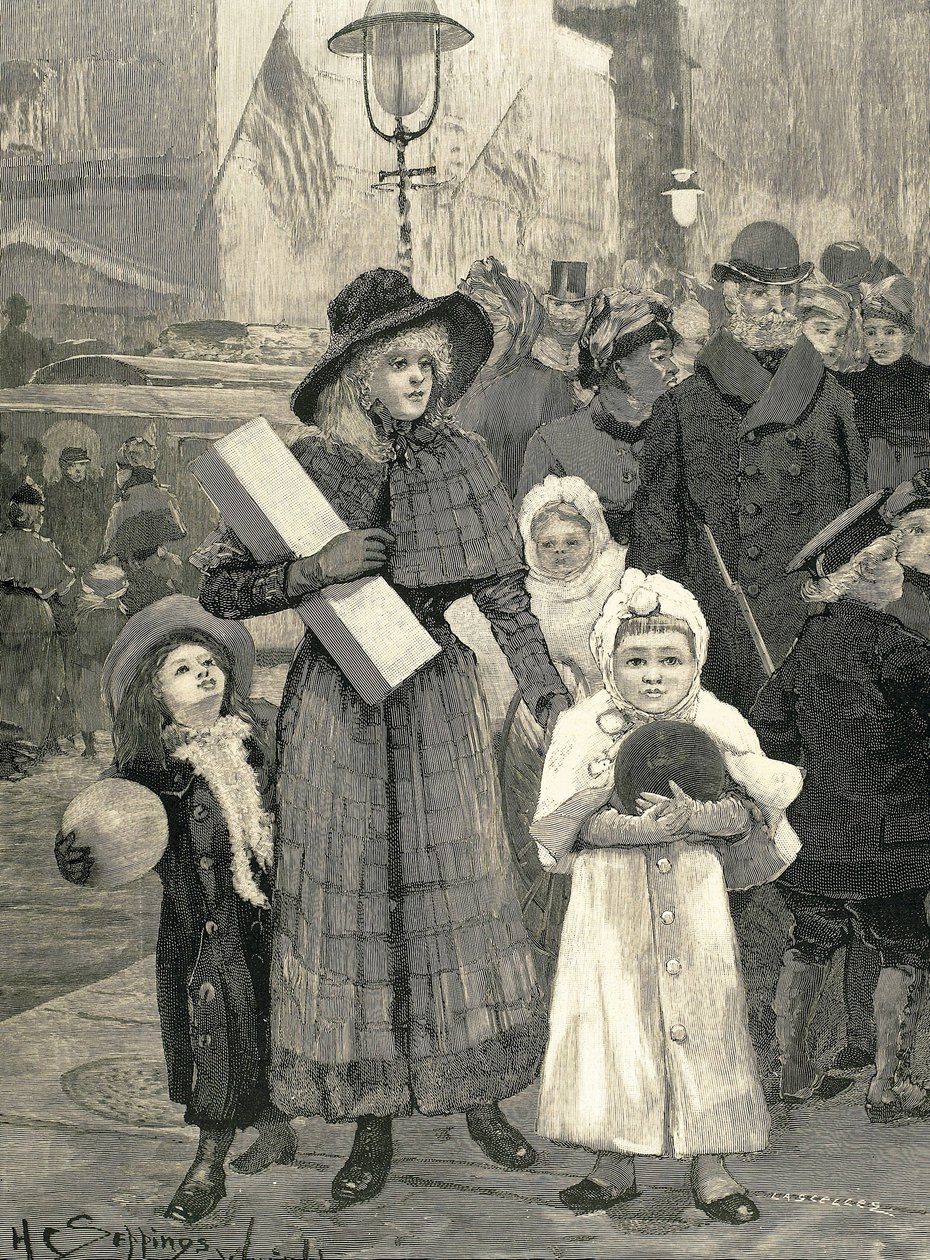 De compras por Nueva York (1891). de Unknown artist