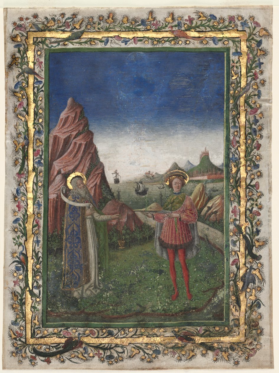 Hoja Única de un Misal: Dos Santos Varones de Unknown artist