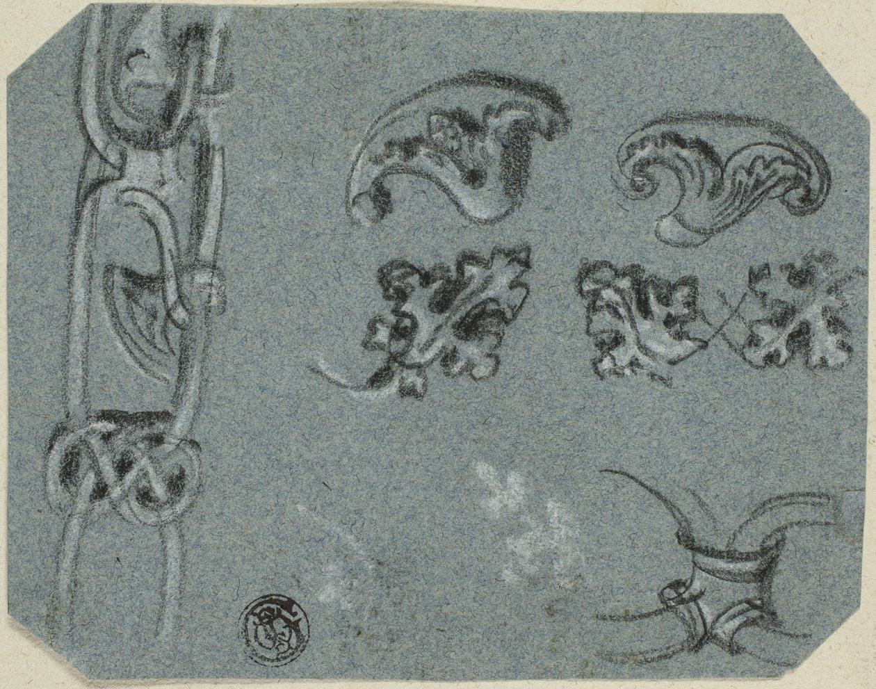 Bocetos de detalles arquitectónicos decorativos de Unknown artist