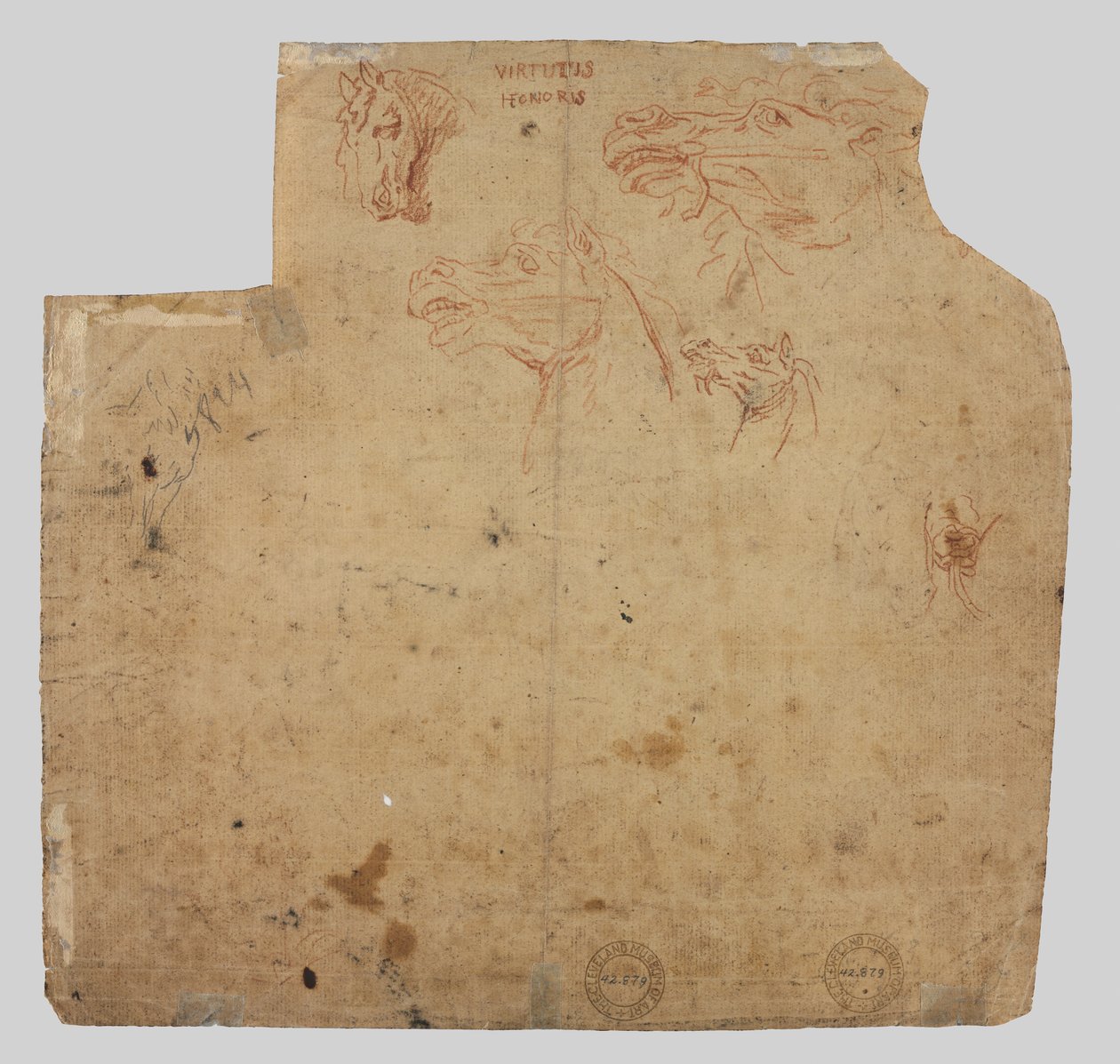 Bocetos de caballos (verso) de Unknown artist