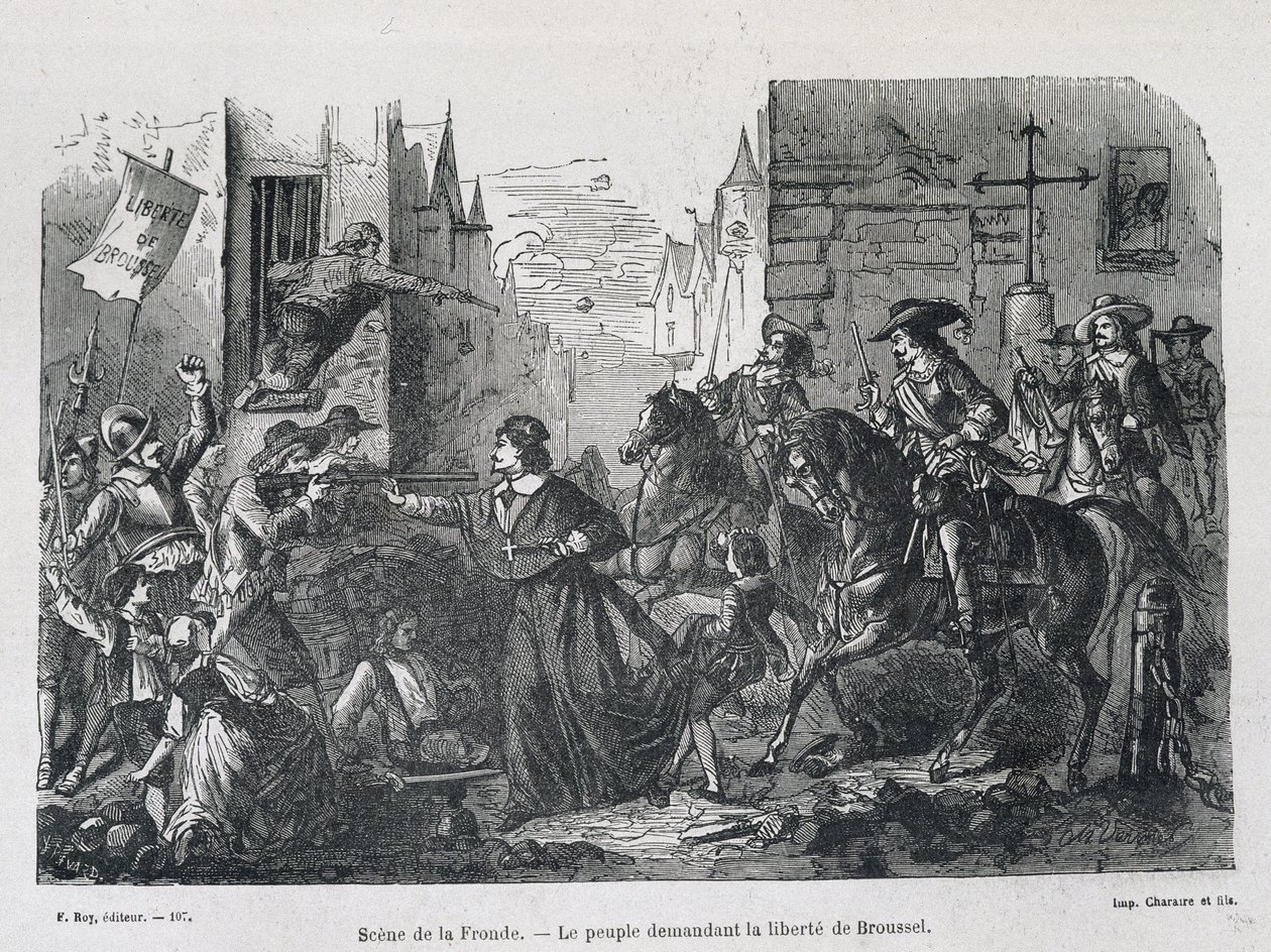 Escena de la Fronda - El pueblo clamando por la libertad de Brousel en 1648 de Unknown artist