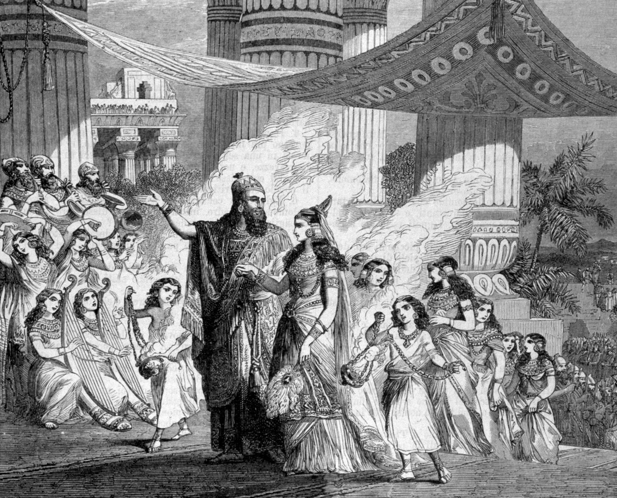 Salomón lleva a la hija del faraón al palacio. de Unknown artist