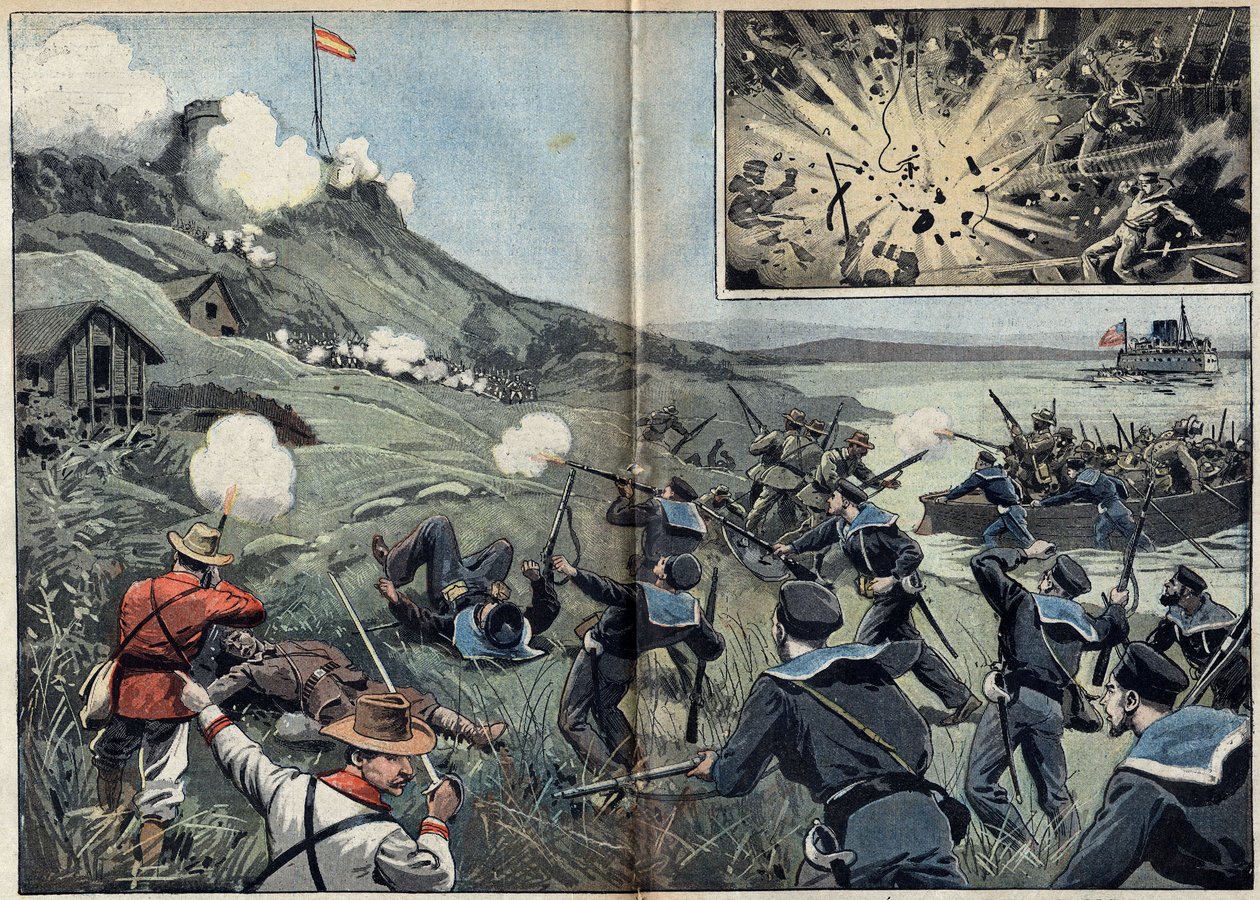Guerra Hispanoamericana o Guerra de Independencia de Cuba (1868-1898) entre España y Norteamérica de Unknown artist